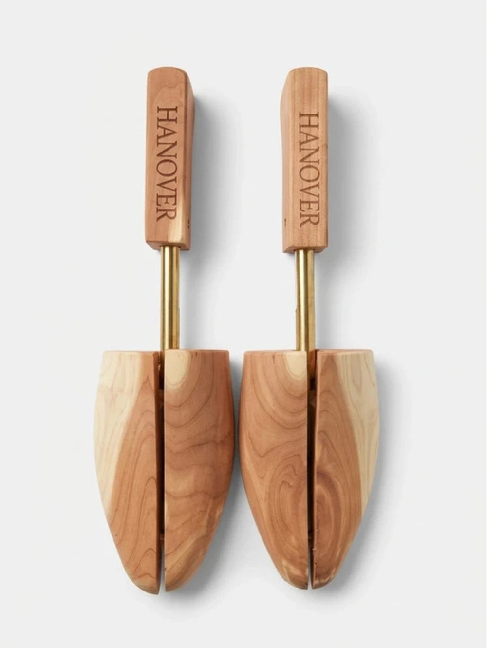 Vintage Hanover Cedar Wood Shoe Trees Split Toe Adjustable Shapers Pair Size L
